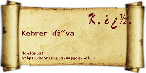 Kehrer Éva névjegykártya